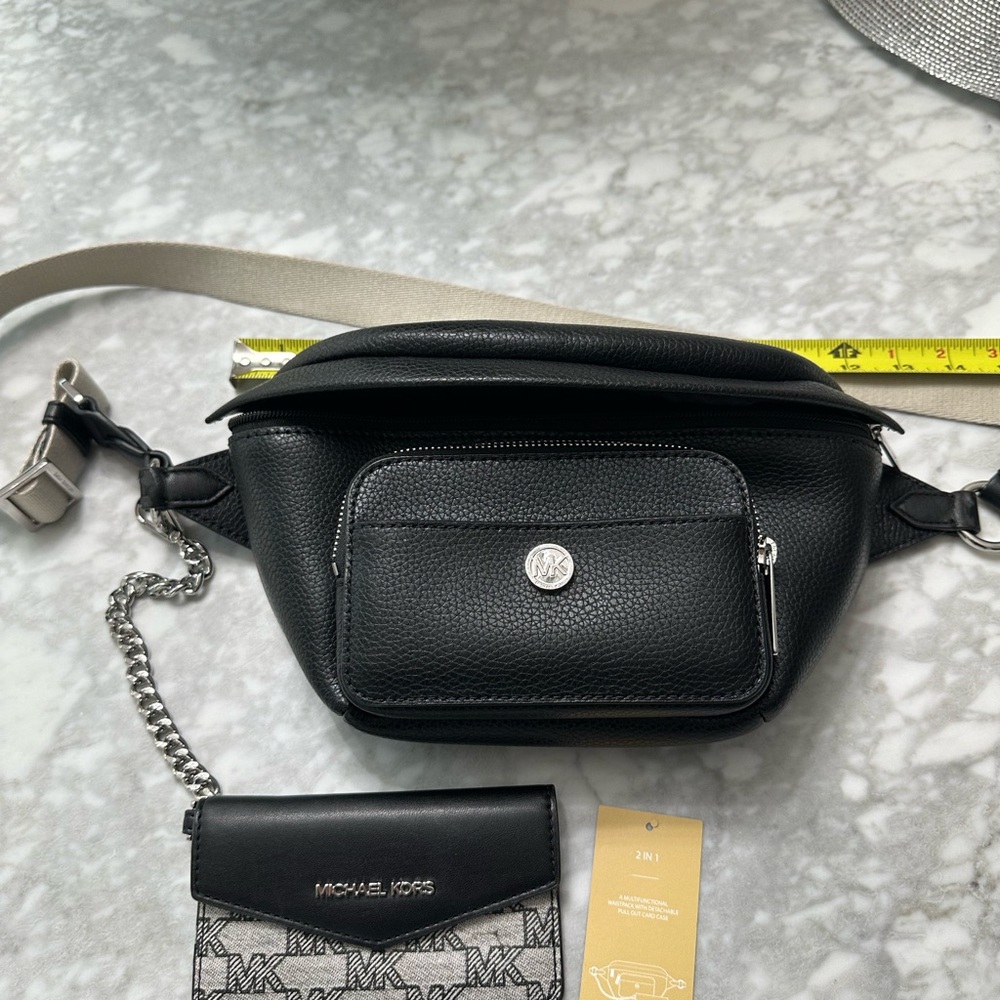NWT Michael Kors Maisie Large Pebbled Leather Sling Pack